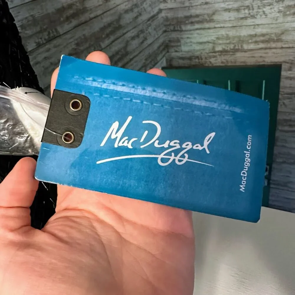 NWT Mac Duggal Black Beaded Spaghetti Strap Gown Sz 14 Formal Evening Dress - Picture 7 of 16